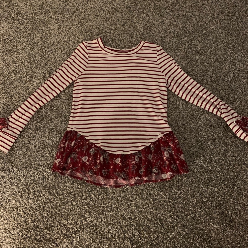 Sherman Girls Striped & Floral Long Sleeve